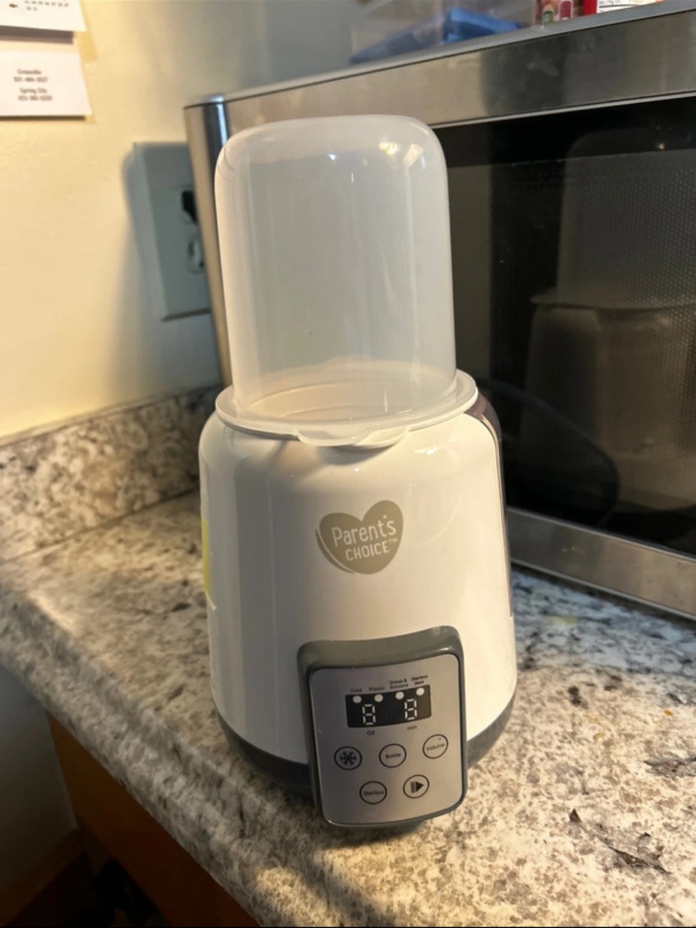 Parent's Choice Baby Bottle Warmer in White with LED Controls